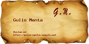 Gulis Menta névjegykártya